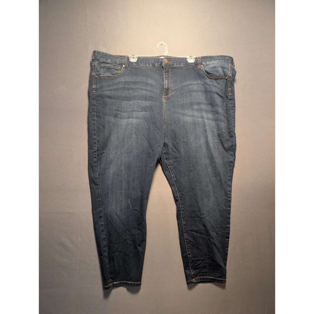 Molly & Isadora Jeans Womens 30 Blue Denim Cotton Stretch Dark Wash Straight Leg